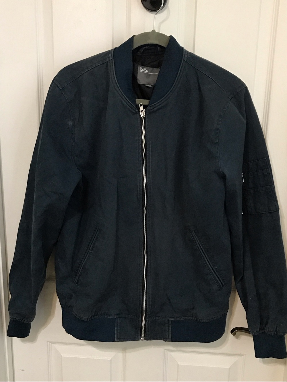 ASOS Men's Dark blue/green Bomber Jacket